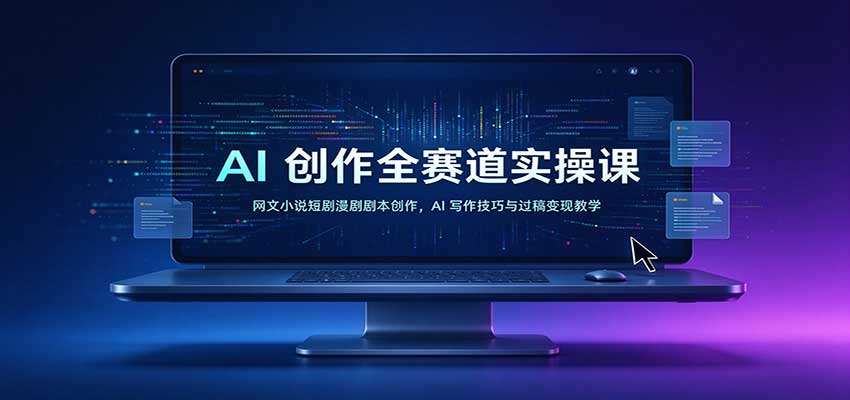 AI创作全赛道实操课：网文小说短剧漫剧剧本创作，AI写作技巧与过稿变现教学 - 臻优资源网