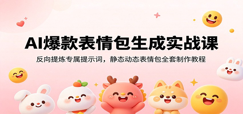 AI爆款表情包生成实战课：反向提炼专属提示词，静态动态表情包全套制作教程 - 臻优资源网