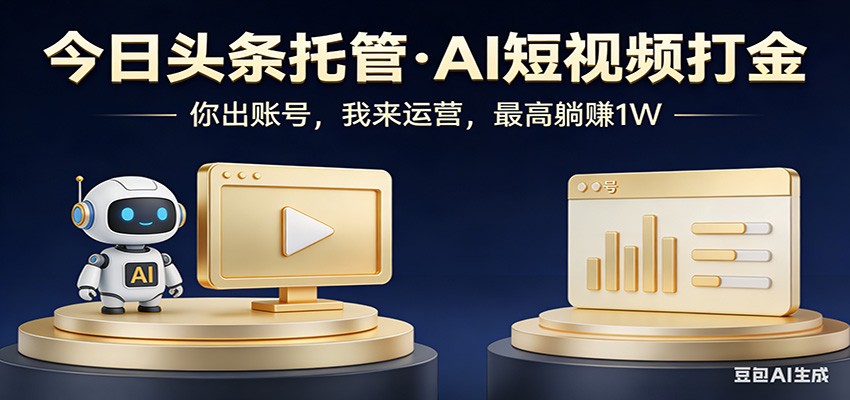 头条号AI托管,我提供作品,你提供账号,每天5分钟发布,小白躺赚3000+ - 臻优资源网