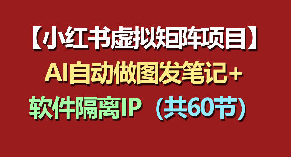 小红书虚拟矩阵项目：软件隔离IP+AI自动做图发笔记（共60节） - 臻优资源网