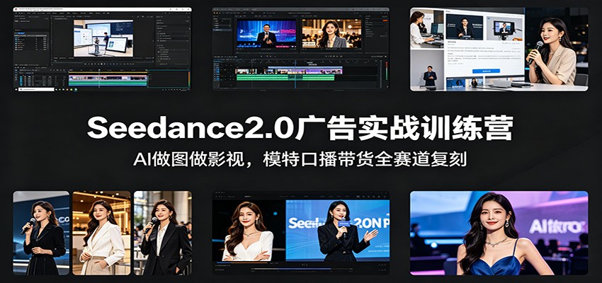 Seedance2.0广告实战训练营：AI做图做影视，模特口播带货全赛道复刻 - 臻优资源网