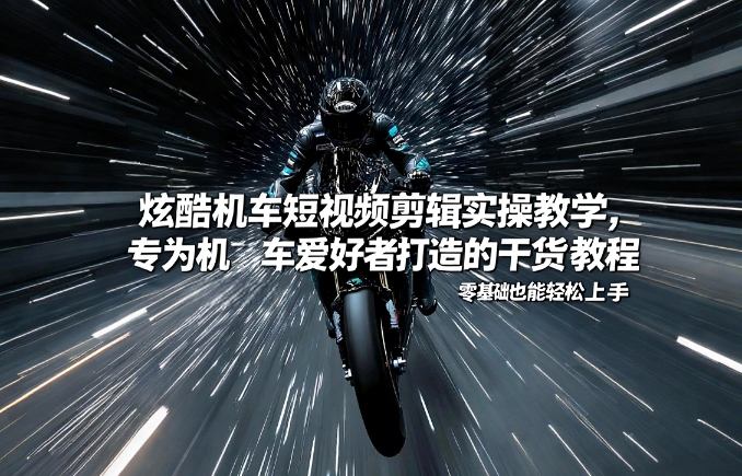 炫酷机车短视频剪辑实操教学，专为机车爱好者打造的干货教程，零基础也能轻松上手 - 臻优资源网
