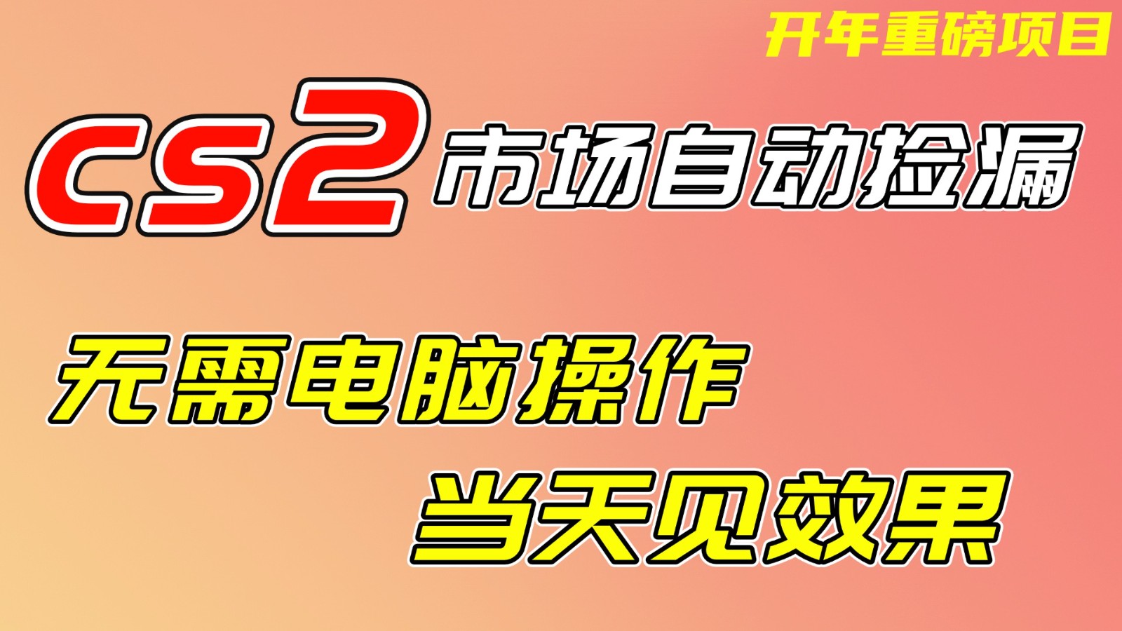 CS2市场挂机项,无需电脑操作,无需进入游戏,当天见效果,支持任何形式验证 - 臻优资源网