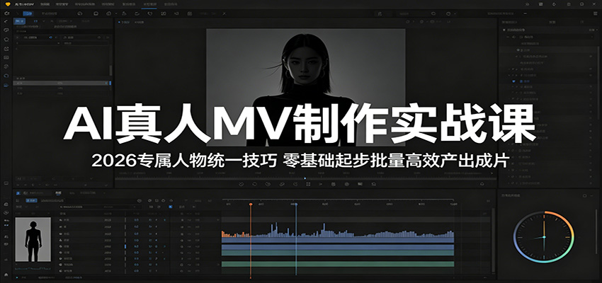 AI真人MV制作实战课：2026专属人物统一技巧，零基础起步批量高效产出成片 - 臻优资源网