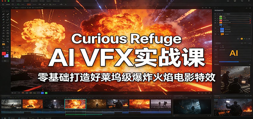 Curious Refuge AI VFX实战课，零基础打造好莱坞级爆炸火焰电影特效 - 臻优资源网