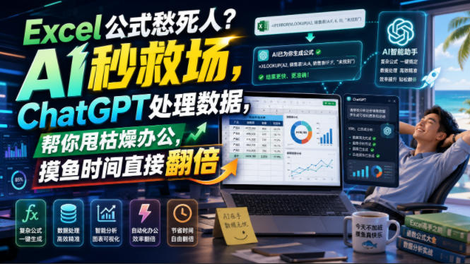 Excel公式愁死人？AI秒救场，ChatGPT处理数据，帮你甩枯燥办公，摸鱼时间直接翻倍【原创双语字幕】 - 臻优资源网