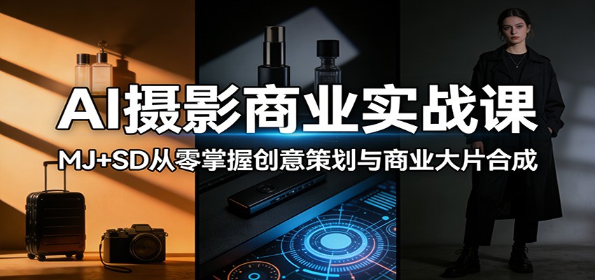 AI摄影商业实战课：MJ+SD从零掌握创意策划与商业大片合成 - 臻优资源网