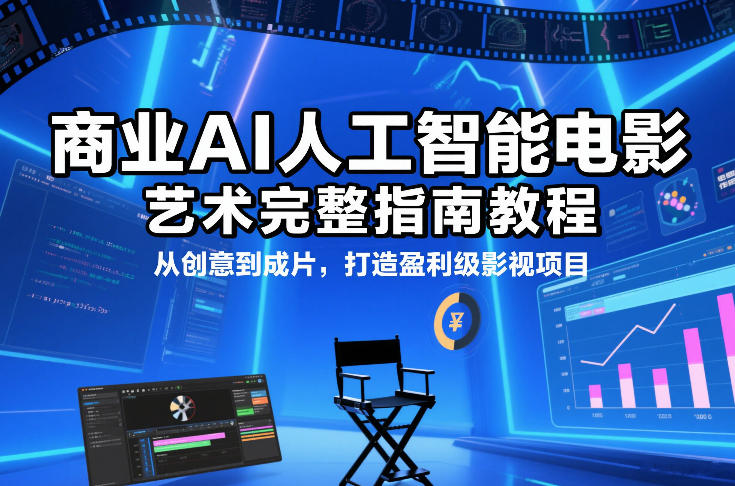 商业AI人工智能电影制作的艺术完整指南教程，从创意到成片，打造盈利级影视项目 - 臻优资源网
