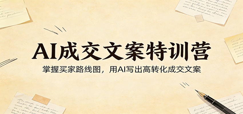 AI成交文案特训营：掌握买家路线图，用AI写出高转化成交文案 - 臻优资源网
