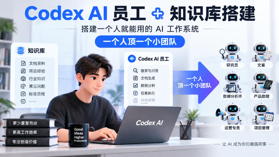 Codex AI员工+知识库搭建，搭建一个人就能用的AI工作系统，一个人顶一个小团队 - 臻优资源网