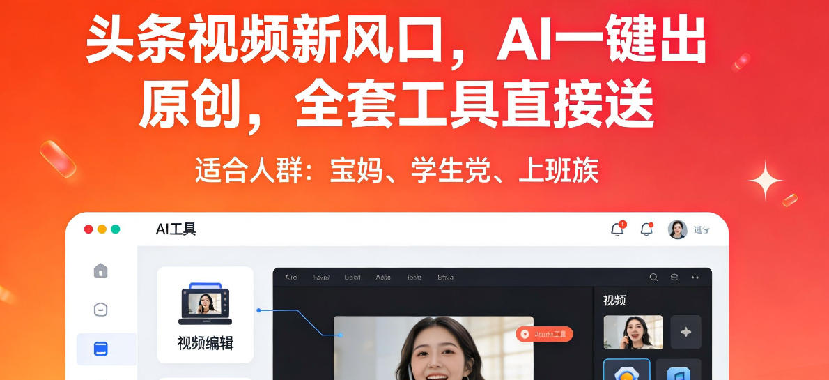 头条视频新风口，AI一键出原创，全套工具直接送，人人可做，有手就行【揭秘】 - 臻优资源网