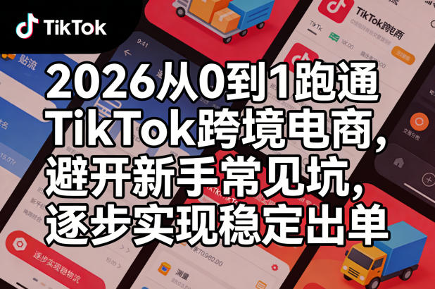 2026从0到1跑通TikTok跨境电商，避开新手常见坑，逐步实现稳定出单 - 臻优资源网