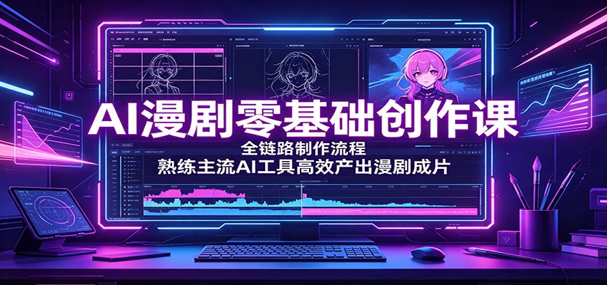 AI漫剧零基础创作课：全链路制作流程，熟练主流AI工具高效产出漫剧成片 - 臻优资源网