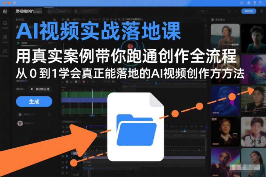 AI视频实战落地课，用真实案例带你跑通创作全流程，从0到1学会真正能落地的AI视频创作方法 - 臻优资源网