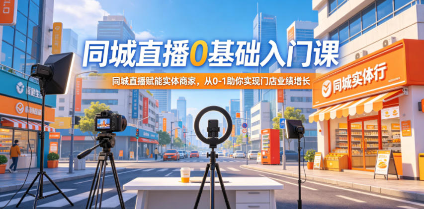 同城直播0基础入门课，同城直播赋能实体商家，从0-1助你实现门店业绩增长 - 臻优资源网