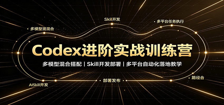 Codex进阶实战训练营：多模型混合搭配，Skill开发部署，多平台自动化落地教学 - 臻优资源网