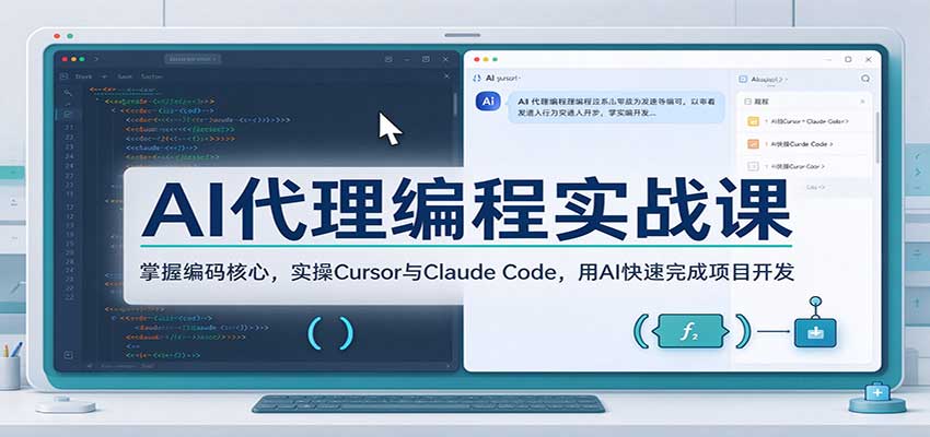 AI代理编程实战课：掌握编码核心，实操Cursor与Claude Code，用AI快速完成项目开发 - 臻优资源网