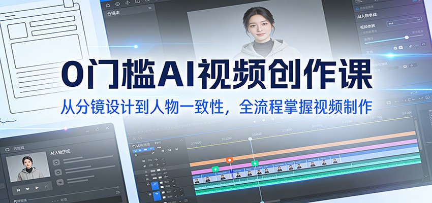 0门槛AI视频创作课：从分镜设计到人物一致性，全流程掌握视频制作 - 臻优资源网