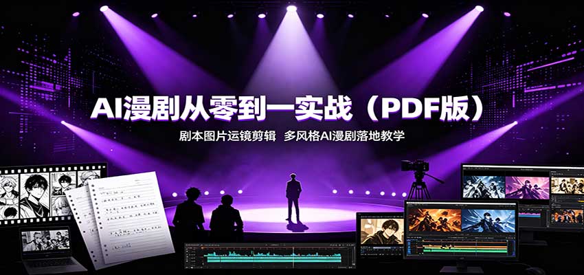 AI漫剧从零到一实战（PDF版）：剧本图片运镜剪辑，多风格AI漫剧落地教学 - 臻优资源网