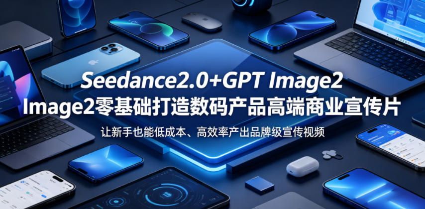 Seedance2.0+GPT Image2零基础打造数码产品高端商业宣传片，让新手也能低成本、高效率产出品牌级宣传视频 - 臻优资源网