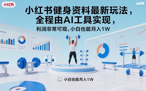 小红书健身资料最新玩法，全程由AI工具实现，利润非常可观，小白也能月入1W＋【揭秘】 - 臻优资源网