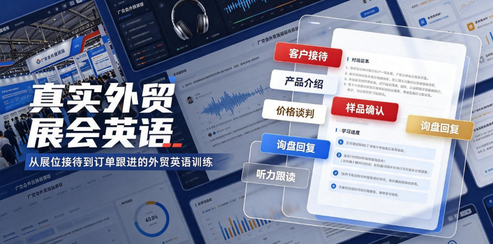真实外贸展会英语,广交会外贸口语听力突击课程【音频】 - 臻优资源网