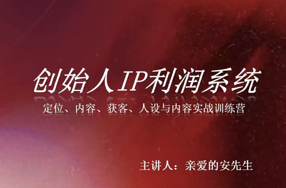 创始人IP利润系统8月训练营，定位、内容、获客、人设与内容实战训练营 - 臻优资源网