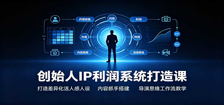 创始人IP利润系统打造课：打造差异化活人感人设，内容抓手搭建，导演思维工作流教学 - 臻优资源网
