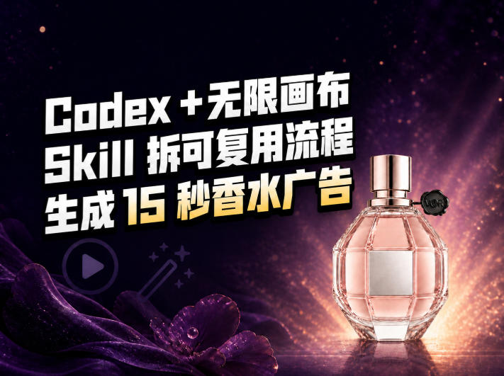 我把Amazon香水视频拆成Codex Skill：无限画布负责最后15秒 - 臻优资源网