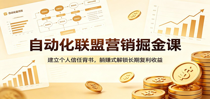 自动化联盟营销掘金课：建立个人信任背书，躺赚式解锁长期复利收益 - 臻优资源网