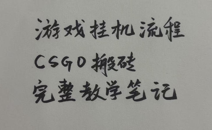 游戏挂G全流程笔记分享，CSGO游戏搬砖，小白看了当天学会见收益【揭秘】 - 臻优资源网