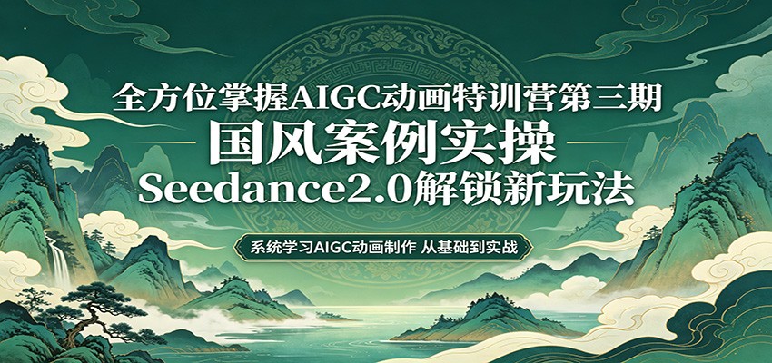 零基础AIGC动画精通第三期：国风案例实操，Seedance2.0解锁新玩法 - 臻优资源网
