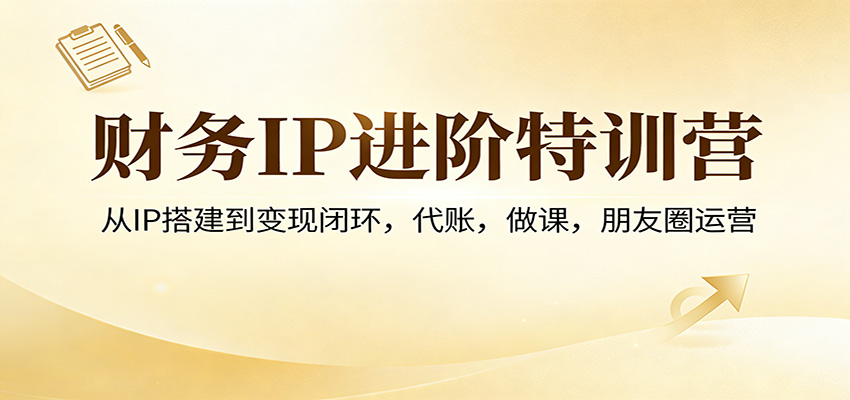 财务IP进阶特训营：从IP搭建到变现闭环，代账，做课，朋友圈运营 - 臻优资源网