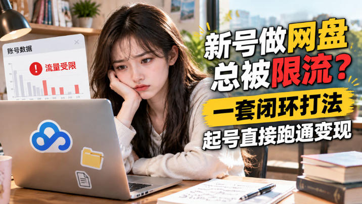 网盘拉新SOP：小白新号过限流 - 臻优资源网