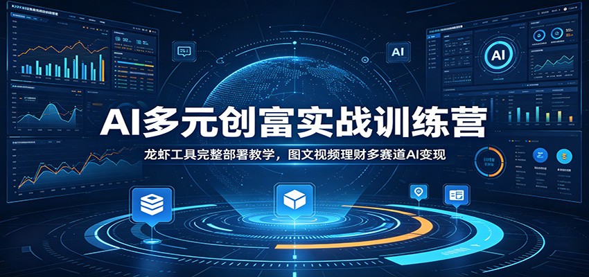 AI多元创富实战训练营：龙虾工具完整部署教学，图文视频理财多赛道AI变现 - 臻优资源网