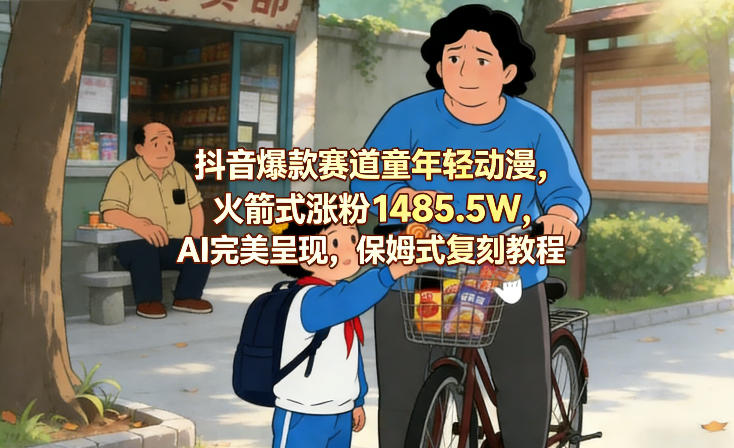 抖音爆款赛道童年轻动漫，火箭式涨粉1485.5W，AI完美呈现，保姆式复刻教程 - 臻优资源网