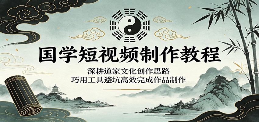 国学短视频制作教程：深耕道家文化创作思路，巧用工具避坑高效完成作品制作 - 臻优资源网