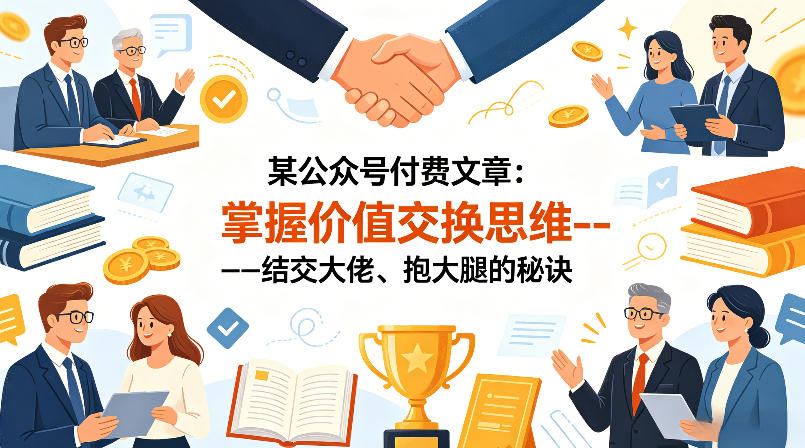 某公众号付费文章：掌握价值交换思维—-结交大佬、抱大腿的秘诀 - 臻优资源网