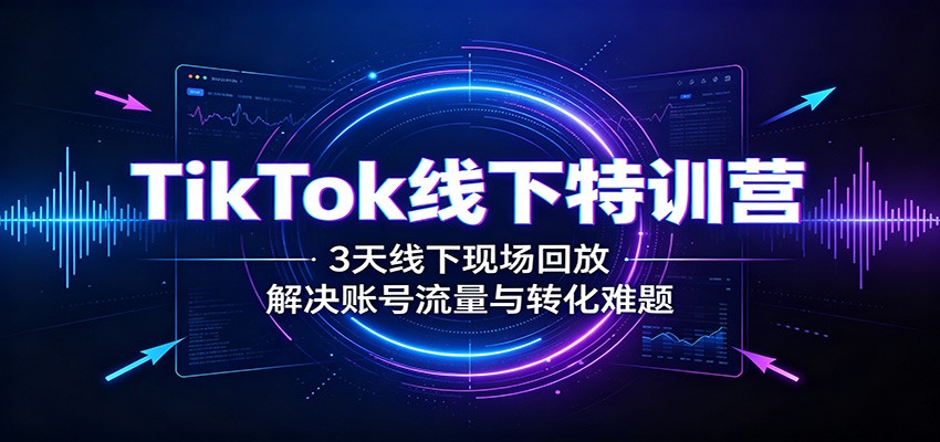 TikTok线下特训营:3天线下现场回放,解决账号流量与转化难题 - 臻优资源网