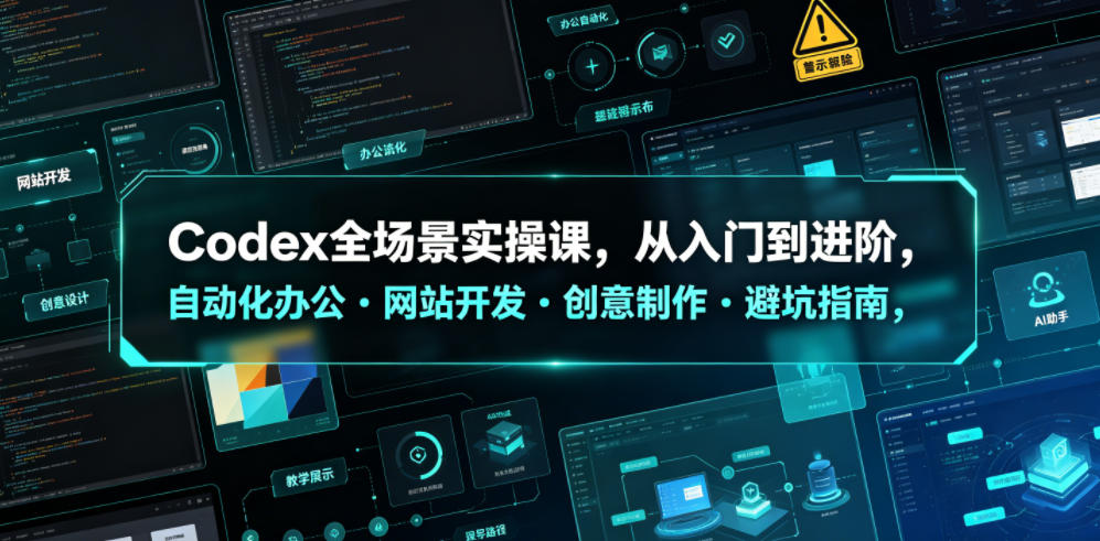 Codex全场景实操课，从入门到进阶，自动化办公・网站开发・创意制作・避坑指南，全流程教学 - 臻优资源网