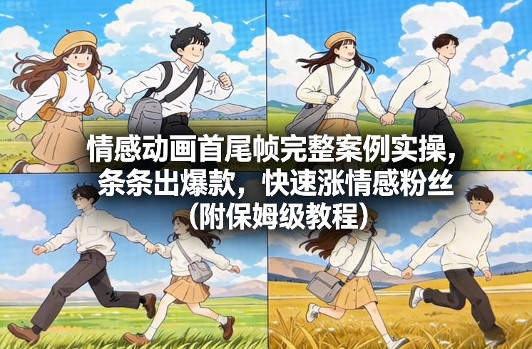 情感动画首尾帧完整案例实操，条条出爆款，快速涨情感粉丝（附保姆级教程） - 臻优资源网