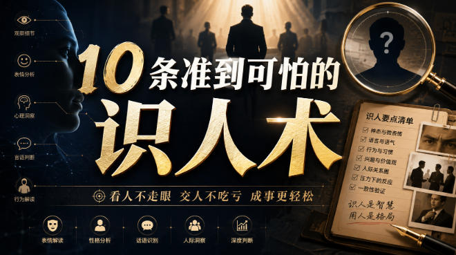 付费文章：10条准到可怕的识人术 - 臻优资源网