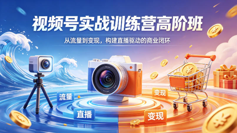 视频号实战训练营高阶班，从流量到变现，构建直播驱动的商业闭环（26年4月） - 臻优资源网