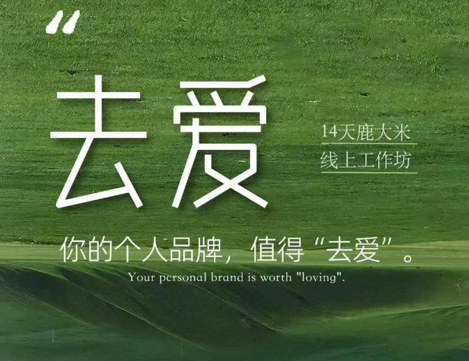 去爱14天鹿大米线上工作坊，你的个人品牌，值得“去爱” - 臻优资源网