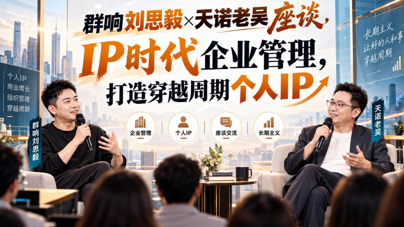 群响刘思毅×天诺老吴座谈，IP时代企业管理，打造穿越周期个人IP - 臻优资源网