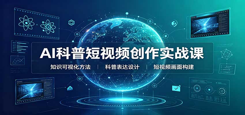 AI科普短视频创作实战课：配套要点文档，文案与视频提示词模板教学 - 臻优资源网