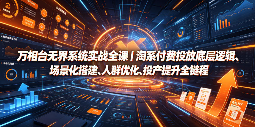 万相台无界系统实战全课｜淘系付费投放底层逻辑、场景化搭建、人群优化、投产提升全链路运营教程 - 臻优资源网