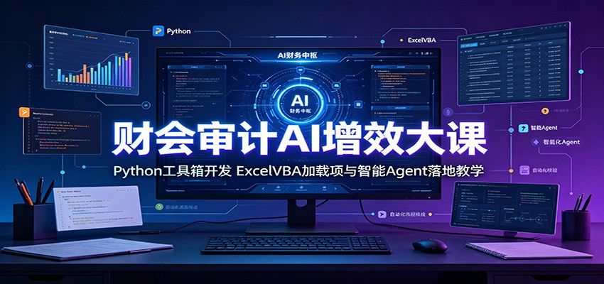 财会审计AI增效大课：Python工具箱开发，ExcelVBA加载项与智能Agent落地教学 - 臻优资源网