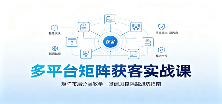 多平台矩阵获客实战课：矩阵布局分类教学，基建风控隔离避坑指南 - 臻优资源网