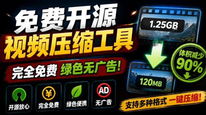 Github开源视频压缩瘦身工具，轻松压缩90%，并保持画质清晰，完全免费绿色无广告！VideoSlim - 臻优资源网